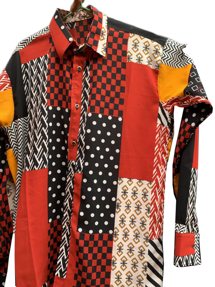 Men's Fashionable Vintage  Shirt- Long Sleeve