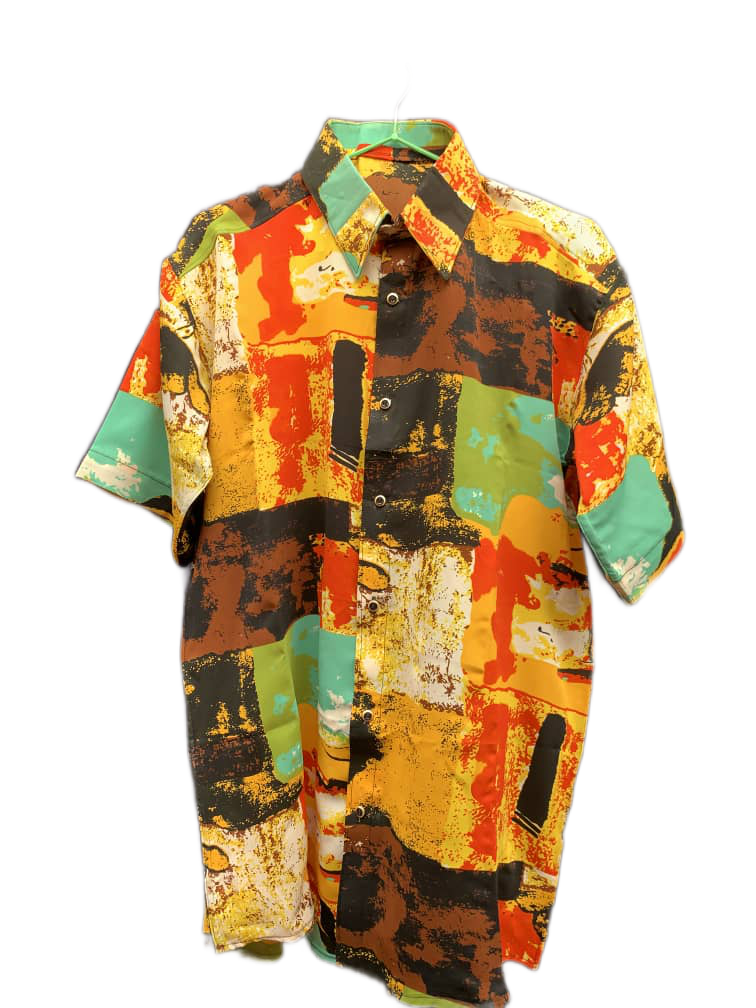 Mens' Patterned Vintage T-shirts Floral Short Sleeve Shirts