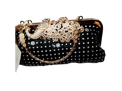 Ladies Classy Shaped Clutch Purse-Black