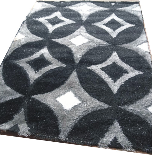 Center Rug- Grey and Black