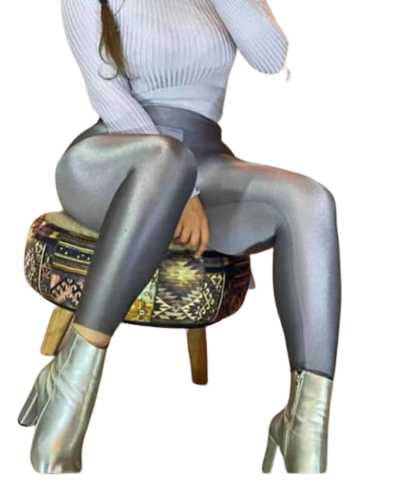 High Waist Basic Wet Look Leggings