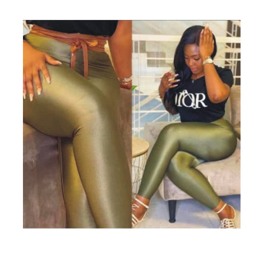 Ladies Footless Leather Leggings