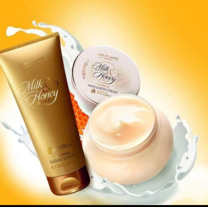 Milk and honey body scrub and cream