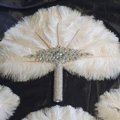 Wedding Bouquet Ostrich Feather Hand-Fan