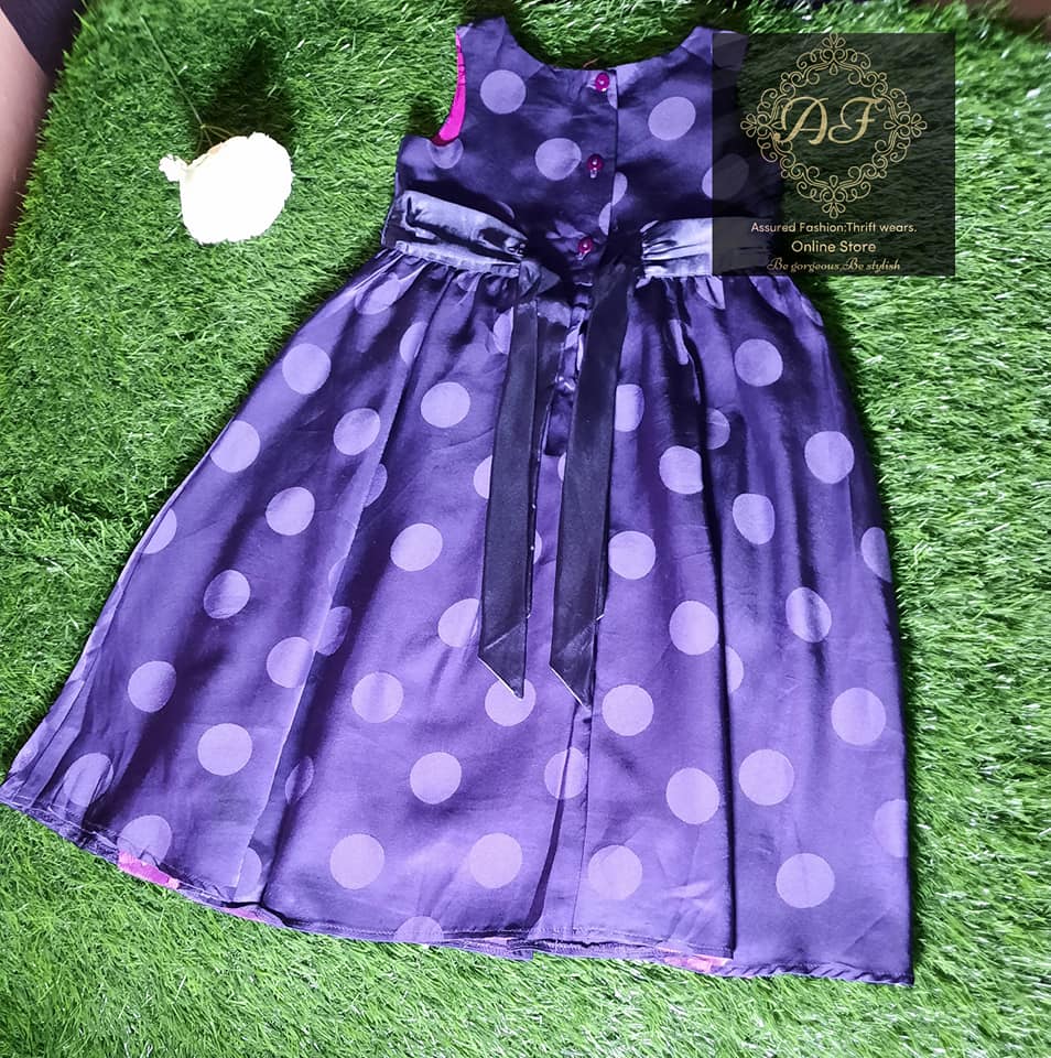 Dotted Purple Gown - Kids