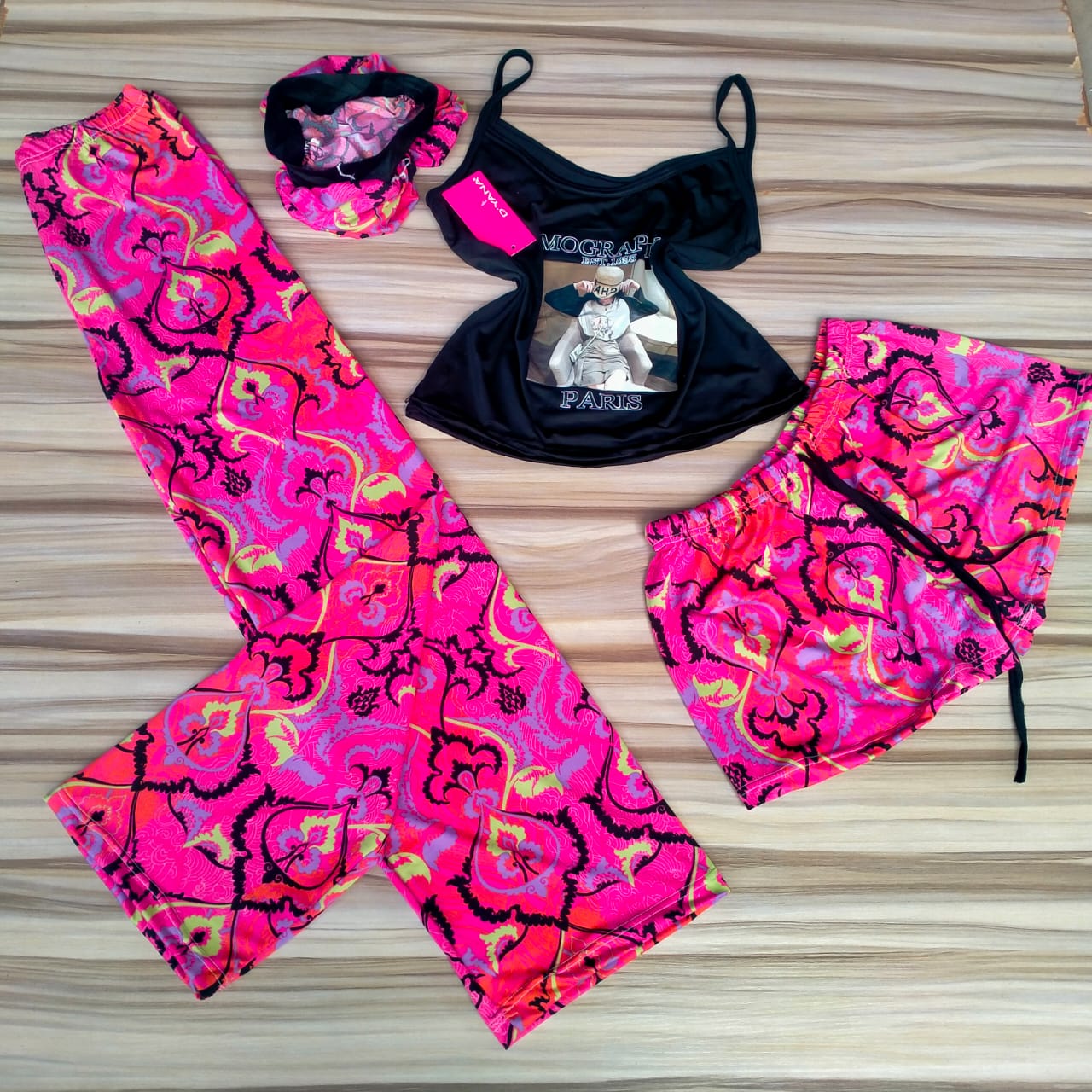 Plain and pattern 3 in 1 pyjamas