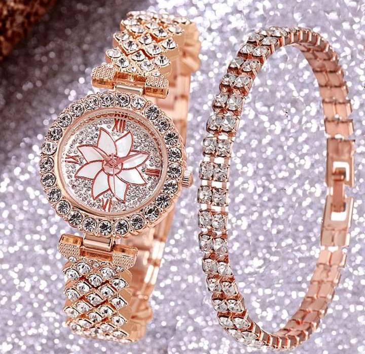 Shinning 2 in 1 Wrist Watch