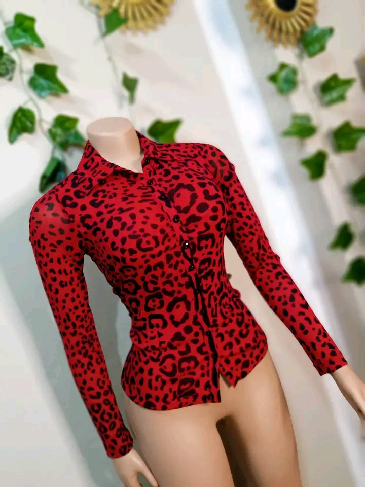 Wine Black Dotted Long Sleeve Shirt Female