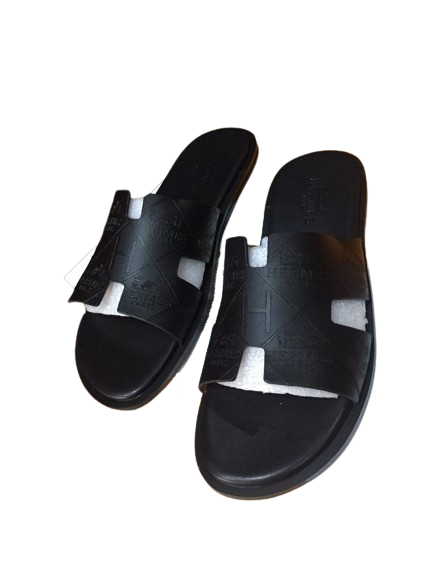 Men's Black Palm Slippers